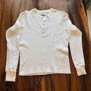 Rag & Bone Off-White Buttoned Henley Thermal